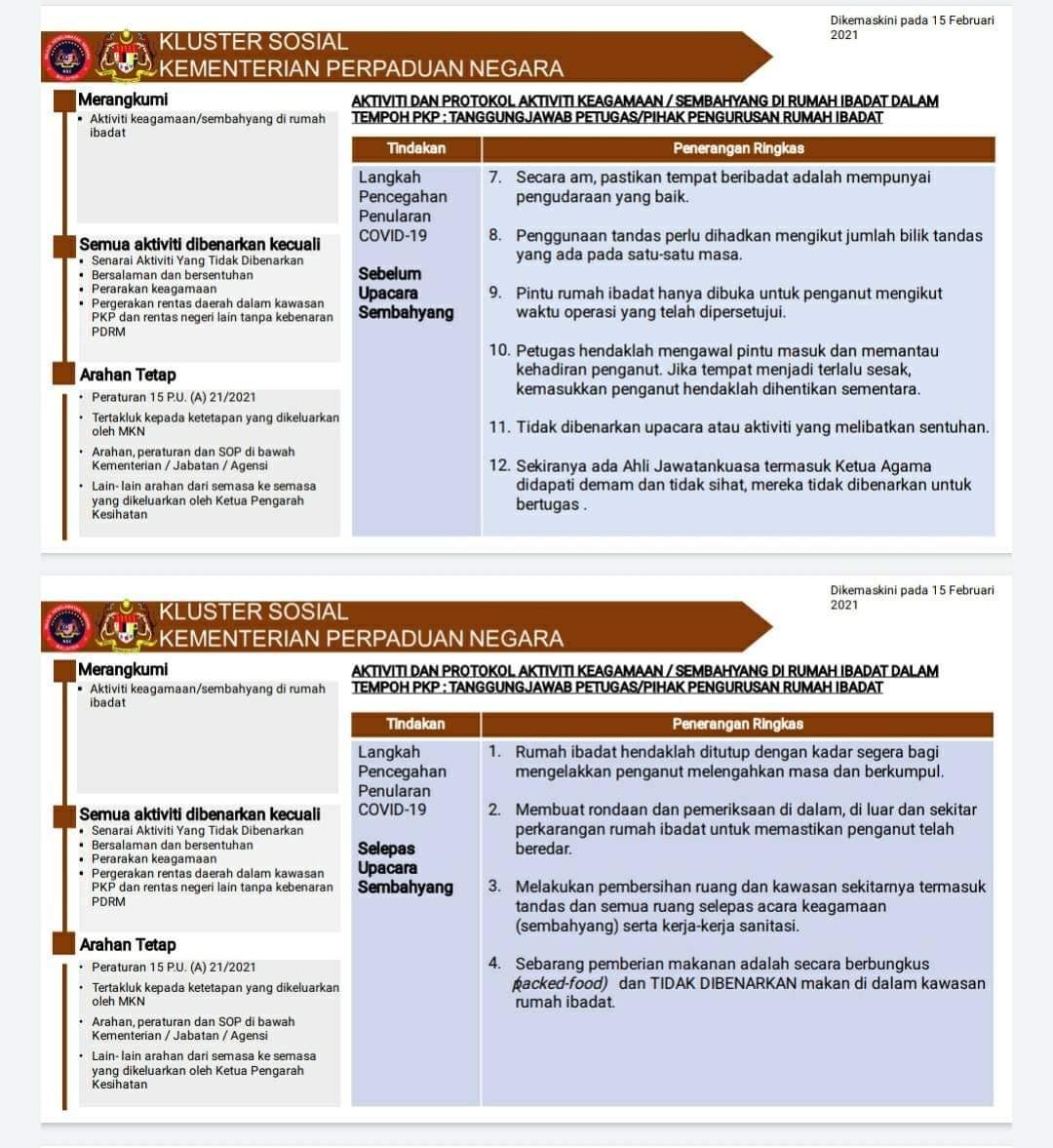 COVID 19 : SOP RUMAH IBADAT Portal Rasmi Majlis Daerah Kampar