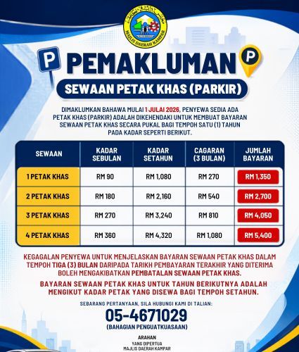 SEWAAN PETAK KHAS (PARKIR)