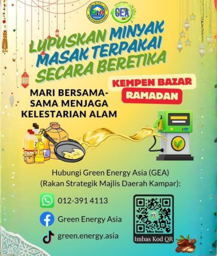 KEMPEN PENGUMPULAN KITAR SEMULA MINYAK MASAK TERPAKAI DI BAZAR RAMADAN