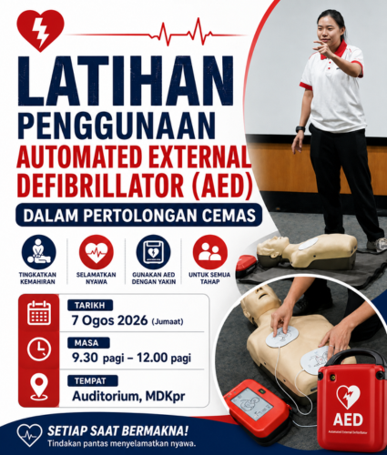 LATIHAN PENGGUNAAN AUTOMATED EXTERNAL DEFIBRILLATOR (AED) DALAM PERTOLONGAN CEMAS