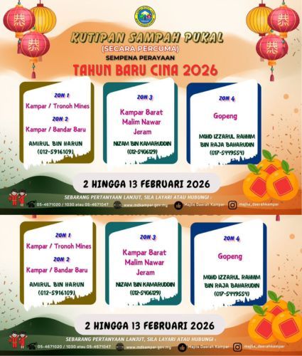 PERKHIDMATAN KUTIPAN SAMPAH PUKAL (SECARA PERCUMA) SEMPENA PERAYAAN TAHUN BARU CINA 2026